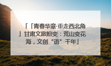 「青春华章·重走西北角」甘肃文旅嬗变：荒山变花海，文创“语”千年