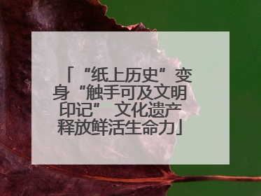 “纸上历史”变身“触手可及文明印记” 文化遗产释放鲜活生命力