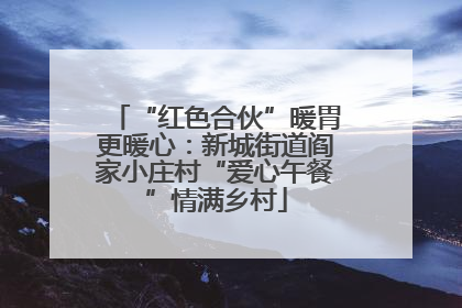 “红色合伙”暖胃更暖心：新城街道阎家小庄村“爱心午餐”情满乡村