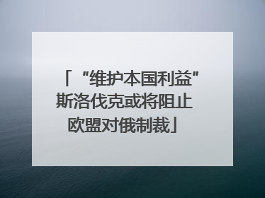 “维护本国利益” 斯洛伐克或将阻止欧盟对俄制裁