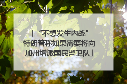 “不想发生内战” 特朗普称如果需要将向加州增派国民警卫队