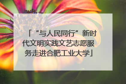 “与人民同行”新时代文明实践文艺志愿服务走进合肥工业大学
