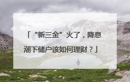 “新三金”火了，降息潮下储户该如何理财？