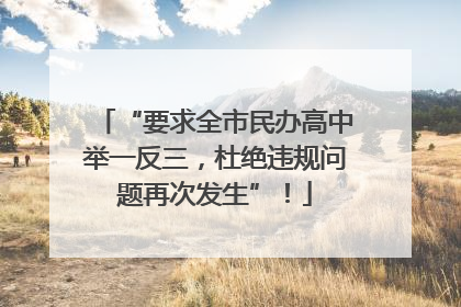 “要求全市民办高中举一反三，杜绝违规问题再次发生”！
