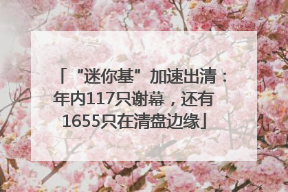 “迷你基”加速出清：年内117只谢幕，还有1655只在清盘边缘