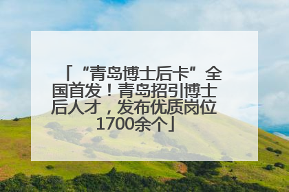 “青岛博士后卡”全国首发！青岛招引博士后人才，发布优质岗位1700余个