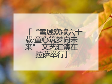 “雪域欢歌六十载·童心筑梦向未来” 文艺汇演在拉萨举行