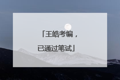 王皓考编，已通过笔试