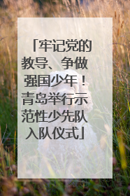 牢记党的教导、争做强国少年！青岛举行示范性少先队入队仪式