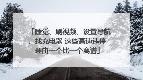 睡觉、刷视频、设置导航、找充电器 这些高速违停理由一个比一个离谱