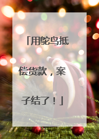 用鸵鸟抵偿货款，案子结了！