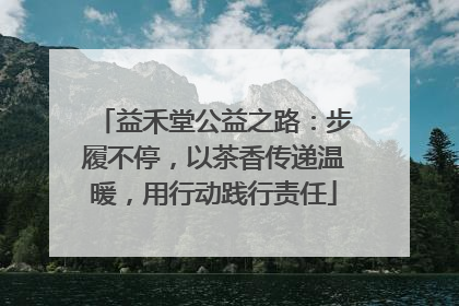 益禾堂公益之路：步履不停，以茶香传递温暖，用行动践行责任