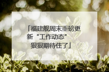 福建舰周末重磅更新“工作动态”  狠狠期待住了