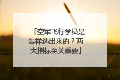 空军飞行学员是怎样选出来的？两大指标至关重要