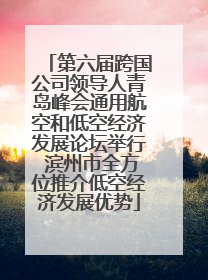 第六届跨国公司领导人青岛峰会通用航空和低空经济发展论坛举行 滨州市全方位推介低空经济发展优势