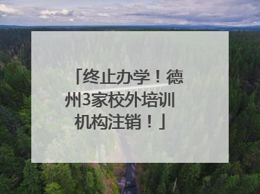 终止办学！德州3家校外培训机构注销！