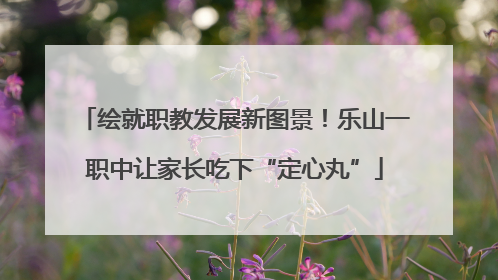 绘就职教发展新图景！乐山一职中让家长吃下“定心丸”