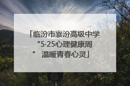 临汾市襄汾高级中学“5·25心理健康周” 温暖青春心灵