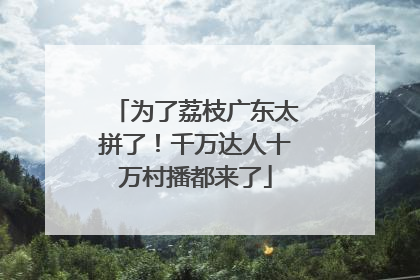 为了荔枝广东太拼了！千万达人十万村播都来了