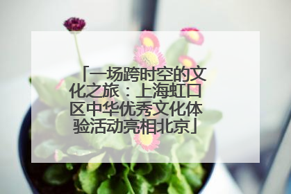 一场跨时空的文化之旅：上海虹口区中华优秀文化体验活动亮相北京