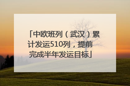 中欧班列（武汉）累计发运510列，提前完成半年发运目标