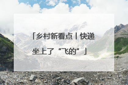 乡村新看点丨快递坐上了“飞的”