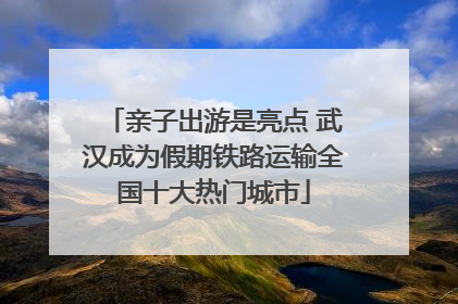亲子出游是亮点 武汉成为假期铁路运输全国十大热门城市