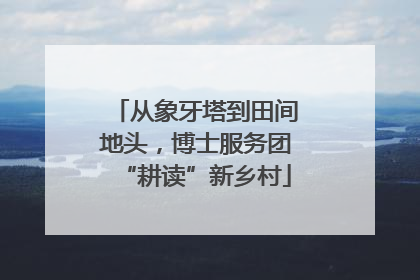 从象牙塔到田间地头，博士服务团“耕读”新乡村