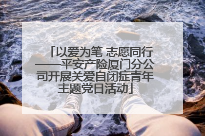 以爱为笔 志愿同行——平安产险厦门分公司开展关爱自闭症青年主题党日活动