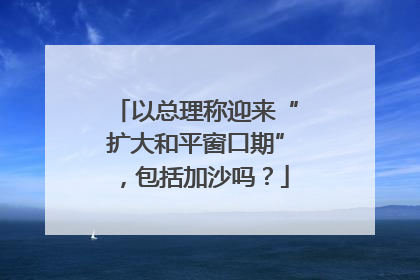 以总理称迎来“扩大和平窗口期”，包括加沙吗？