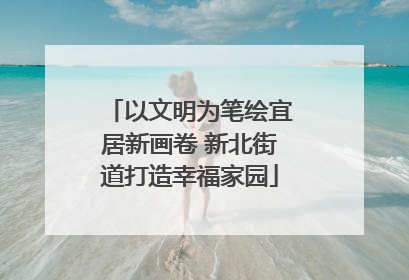 以文明为笔绘宜居新画卷 新北街道打造幸福家园