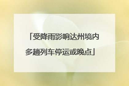 受降雨影响达州境内多趟列车停运或晚点