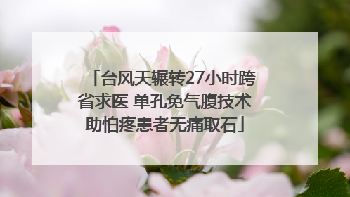 台风天辗转27小时跨省求医 单孔免气腹技术助怕疼患者无痛取石