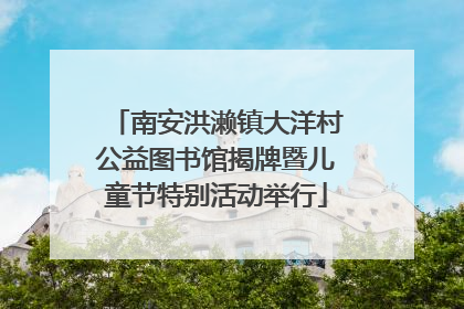 南安洪濑镇大洋村公益图书馆揭牌暨儿童节特别活动举行