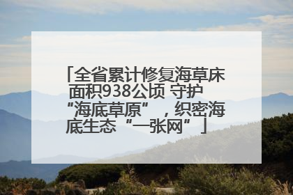 全省累计修复海草床面积938公顷 守护“海底草原”，织密海底生态“一张网”