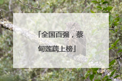 全国百强，蔡甸莲藕上榜