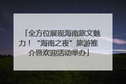 全方位展现海南旅文魅力！“海南之夜”旅游推介暨欢迎活动举办