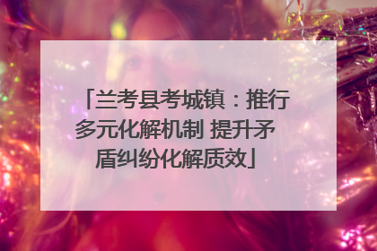 兰考县考城镇：推行多元化解机制 提升矛盾纠纷化解质效