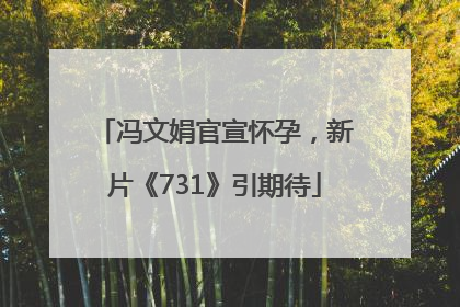 冯文娟官宣怀孕，新片《731》引期待