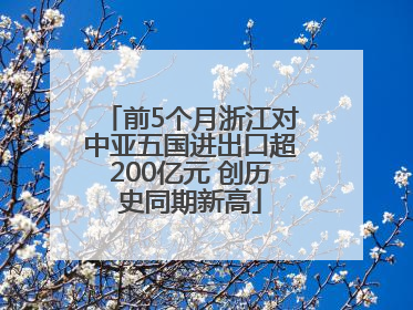 前5个月浙江对中亚五国进出口超200亿元 创历史同期新高