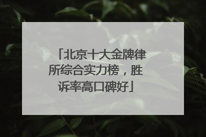 北京十大金牌律所综合实力榜，胜诉率高口碑好