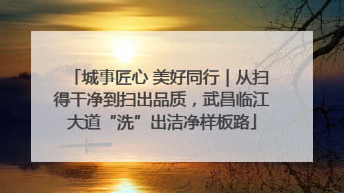 城事匠心 美好同行｜从扫得干净到扫出品质，武昌临江大道“洗”出洁净样板路