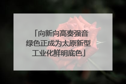 向新向高奏强音 绿色正成为太原新型工业化鲜明底色