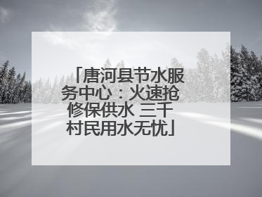 唐河县节水服务中心：火速抢修保供水 三千村民用水无忧