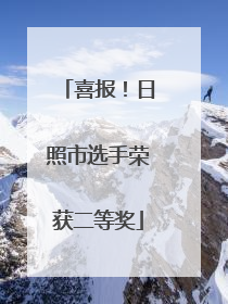 喜报！日照市选手荣获二等奖