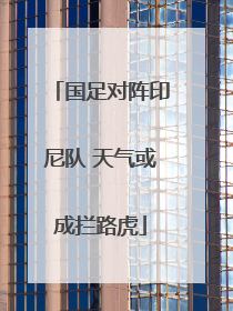 国足对阵印尼队 天气或成拦路虎