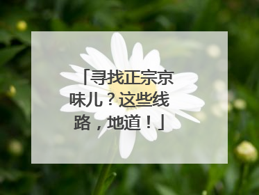 寻找正宗京味儿？这些线路，地道！