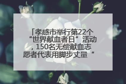孝感市举行第22个“世界献血者日”活动，150名无偿献血志愿者代表用脚步丈量“中华孝爱第一山”