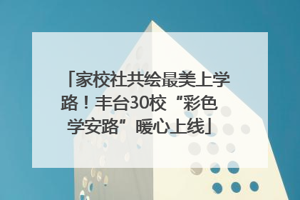 家校社共绘最美上学路！丰台30校“彩色学安路”暖心上线