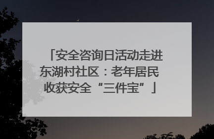安全咨询日活动走进东湖村社区：老年居民收获安全“三件宝”